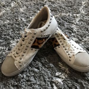 cheetah print & stud sneakers
